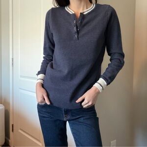 Cuddl Duds Navy Long Sleeve Henley Top